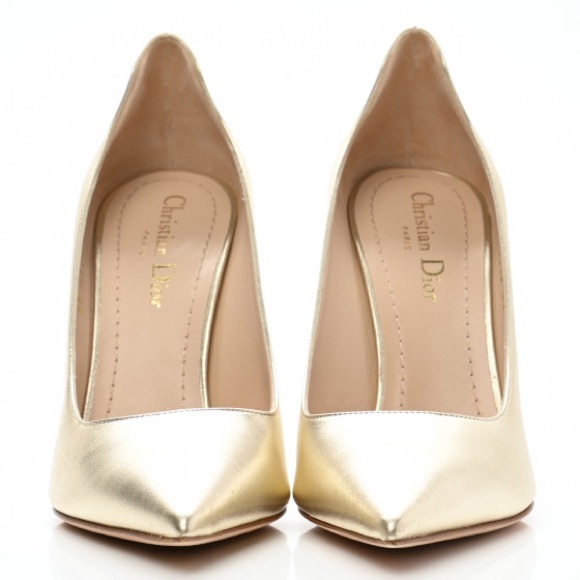 DIOR Metallic Lambskin Pointed Toe D-Moi Pumps 40 NEW - Picture 4 of 17